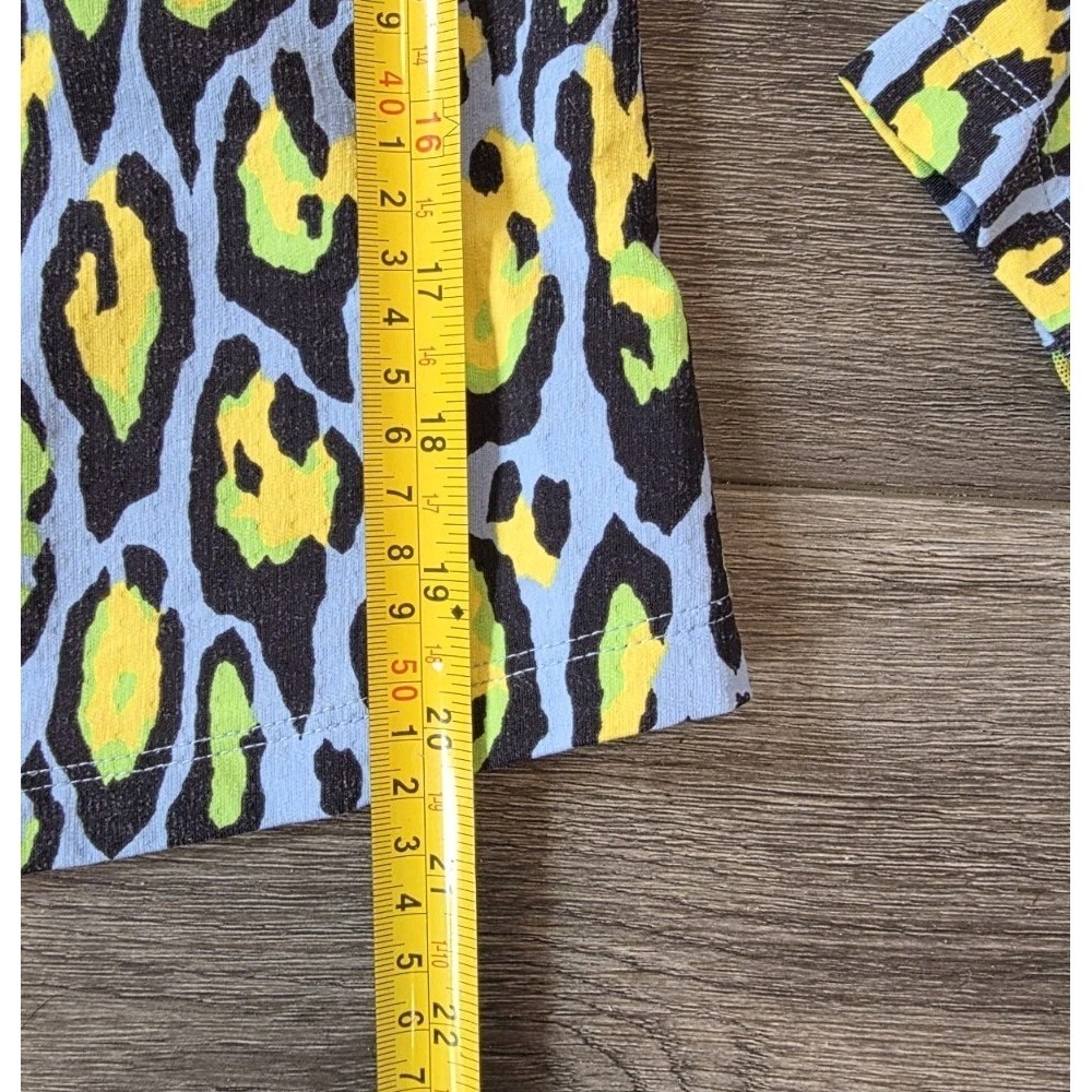 IBKUL GEMMA S Periwinkle Multi Leopard 1/4 Zip Mock Golf Shirt UPF 50+ Quick Dry - Picture 5 of 6